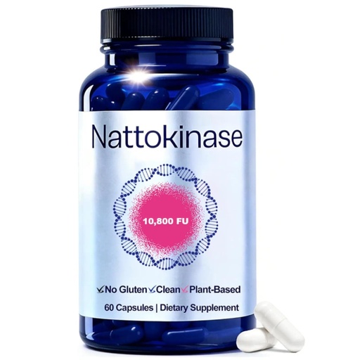 [BRSRGBINOAHBSHLA] Ultimate Nattokinase with 10,800 FU of Nattokinase | Odorless Fermented Soy Enzyme, Easy Daily Routine | Vegan, Gluten-Free | 60 Capsules