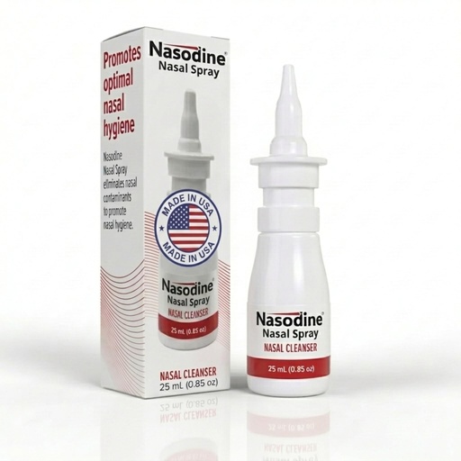 [BRSREGT6O5YAMGQ3] Nasodine® Povidone-Iodine Nasal Spray, Daily Nasal Cleanser Mist for Nose and Sinus, Non-Addictive and Steroid Free, Made in USA, 25 mL (180 Sprays)
