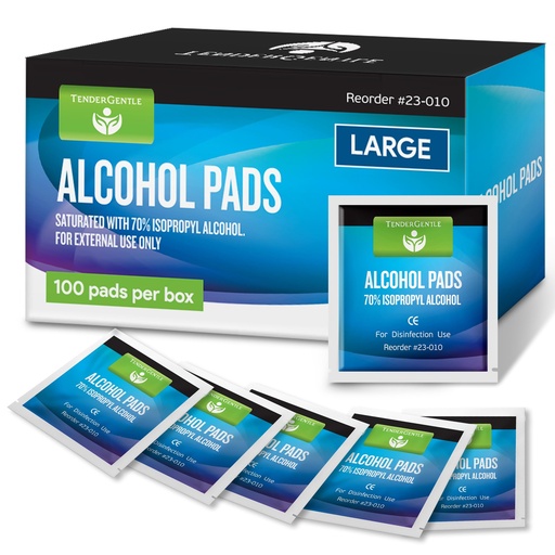 [BRSRAFA3OF5BSHLJ] Alcohol Wipes Individually Wrapped - 100 Sterile Alcohol Prep Pads Saturated with 70% Isopropyl - Skin Prep Swabs for First Aid, Injections, Nails, and Medical Use - Large