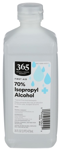 [BRSWY2YFAANQKCTH] 365 by Whole Foods Market, First Aid, 70% Isopropyl Alcohol, 16 Ounce