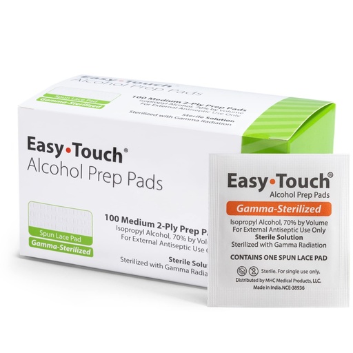 [BRSWIED2CECQIFTI] EasyTouch Gamma-Sterilized Alcohol Prep Pads, Box of 100