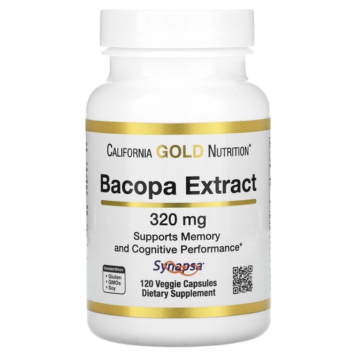 [BRSW2HYBPIHRUELH] California Gold Nutrition Bacopa Extract, 320 mg, 120 Veggie Capsules