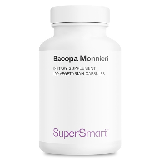 [BRSWIHQZBEBA4GT6] Supersmart Bacopa Monnieri 1500mg per Day (High Bioavailability) - Bacopa Extract - Active Bacosides Nootropic Supplement | Non-GMO & Gluten Free - 100 Vegetarian Capsules