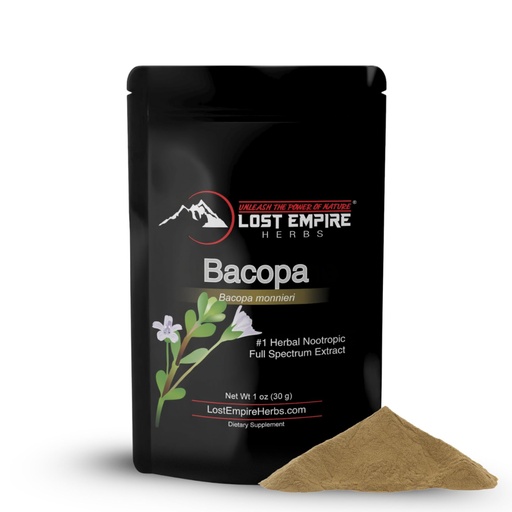 [BRSRMAA5PMPRYAI2] Lost Empire Herbs Bacopa (Bacopa Monnieri) Full Spectrum Extract Powder - Organic - 30 Grams