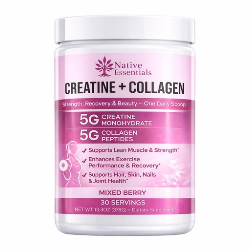 [BRSREFQCPMAQ223V] Creatine for Women + Collagen Peptides 5g Each - Muscle, Beauty, Performance