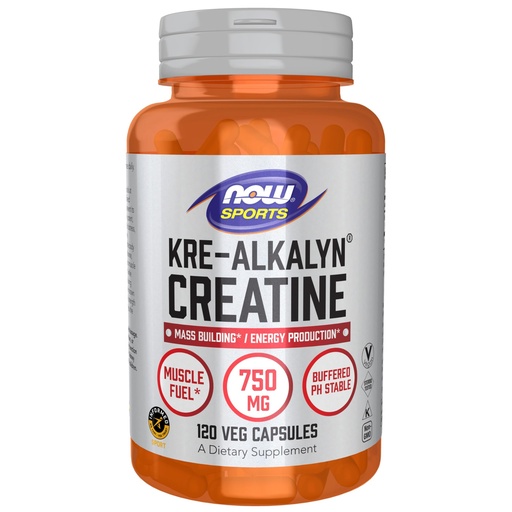 [BRSWIZYKOQPWYDA7] NOW Foods Sports Nutrition, Kre-Alkalyn Creatine 750 mg, Mass Building*/Energy Production*, 120 Veg Capsules