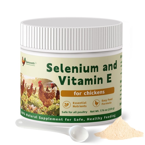 [BRSREAIFPJ7AAH3X] Selenium and Vitamin E Powder for Chickens – Boost Immunity, Muscle Support & Reproductive Health, Selenium for Chickens to Prevent Wry Neck & Improve Egg Production, Chicken Vitamins for All Poultry
