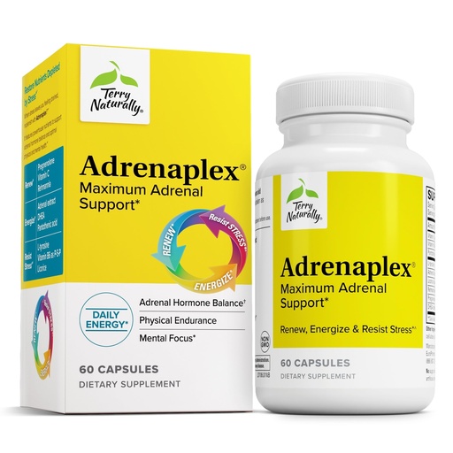 [BRSRABIZPMIG22DK] Terry Naturally Adrenaplex - Adrenal Gland Function Supplement - Glandular Support with Vitamins C & B6 - Dietary Supplement to Support Healthy Adrenal Function - 60 Capsules