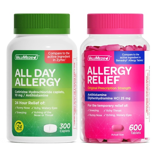 [BRSREGAKBYBW2HLG] Cetirizine (300ct) and Diphenhydramine (600ct) Bundle