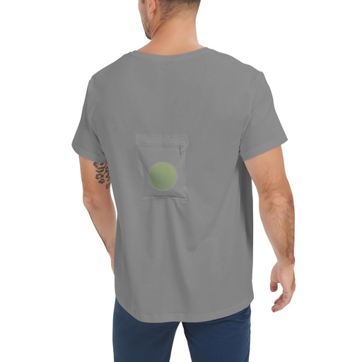 [BRSRAAYLAABQOHI7] Sleep Apnea T-Shirt on Side Positional Therapy to Prevent Back Sleeping (Grey, M)