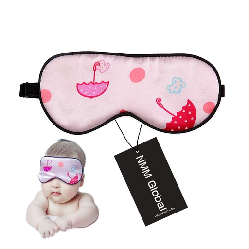 [BRSWGZL6BADRAG3L] 100% Natural Silk Sleep Eye Mask Kids, Cute Night Sleeping Mask with Adjustable Elastic Strap for Newborn (Baby Cute Pink)