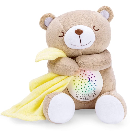 [BRSWYYLQBF5AIHL3] BEREST Rechargeable Baby Sleep Soother Bear, Nursery Decor Night Light Projector, Mom's Heartbeat Cry Sensor Lullabies White Noise Sound Machine, Toddler Crib Sleeping Aid Toys for Shower Gifts