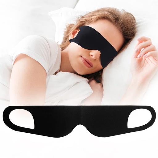 [BRSRMAQQAR5AGALJ] FRESHME Zero Pressure Sleep Mask - Lightweight Breathable Blockout Eye Mask for Sleeping with Ear Hanging Elastic Strap for All Sleep Positions Men Women Soft and Comfortable Black Eye Blinder Travel