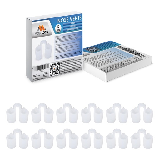 [BRSWGBTYOYNQOA3U] Nose Vent Sinus Relief Dilator (Pack of 12 Medium Size) Soft Vents - A Simple Solution for Nasal Snorers - Reusable Snoring Device to enjoy a peaceful night's sleep - by Mobi Lock