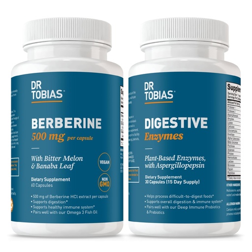 [BRSREAQZOUIQMH37] Dr. Tobias Berberine 500 mg & Digestive Enzymes – Metabolism & Digestive Health Bundle