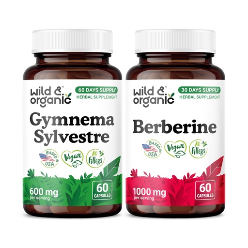 [BRSRGHYCDICBMALX] Wild & Organic Gymnema Sylvestre 60 Capsules & Berberine 60 Capsules