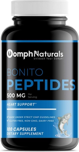 [BRSRMAY5OZ6AIHY7] Bonito Peptides, 500mg Bonito Fish Extract, 100 Capsules 100 Day Supply, Non-GMO, Gluten Free, supplement for Heart Health