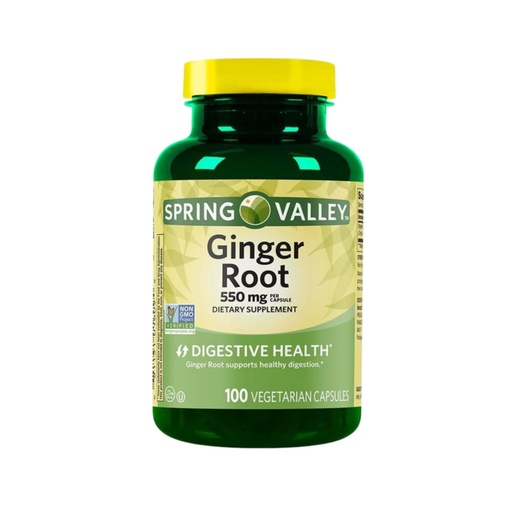 [BRSREHAFCF7GK23L] Ginger Root 550mg – 100 Vegetarian Capsules, Organic Ginger Root Powder Supplement, Ginger Extract, Ginger Supplements Halal and Kosher, Gluten Free (Pack of 1)
