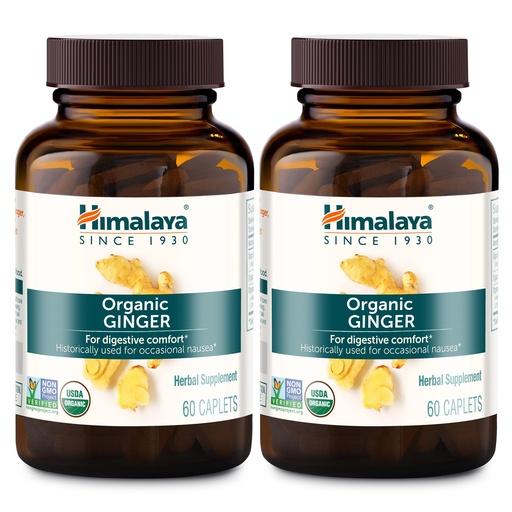 [BRSRGBI2OADWGC3O] Himalaya USDA Organic Ginger Root Capsules, Digestive Health Ginger Supplement for Nausea, Upset Stomach Relief, and Occasional Bloating and Heartburn-Vegan,Non-GMO,120 Caplets