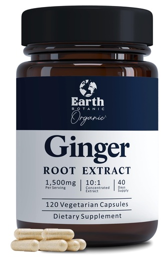 [BRSREHTYA4DWAA35] Ginger Capsules 1500 mg | Ginger Root Extract 10:1 Concentrated Herbal Supplement | Digestive Support, Gut Comfort & Antioxidant Formula | Plant Based | Non-GMO |120 Veg Capsules