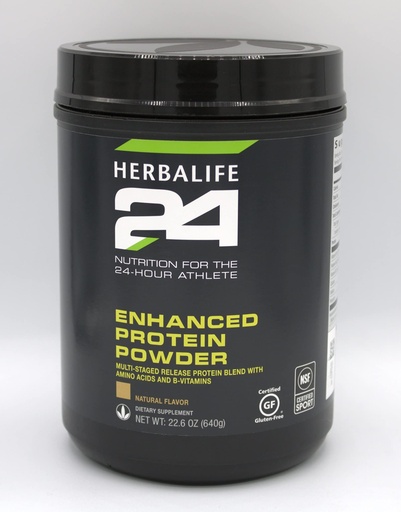 [BRSW2GQEBMDRMADL] Herbalife 24 Enhanced Protein Powder: Natural Flavor (640 G) for The 24-Hour Athlete, Natural Flavor, No Artificial Sweetener, 0g Added Sugar, Gluten-Free