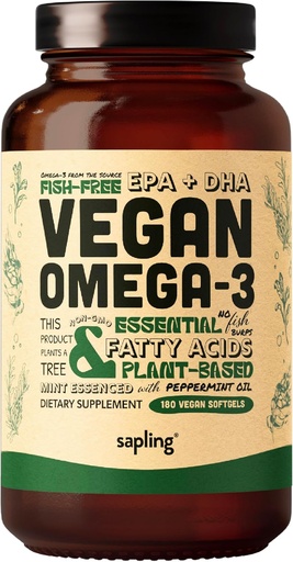 [BRSW2CAYOAHQGG3X] Vegan Omega 3 Supplement - Plant Based DHA & EPA Fatty Acids - Carrageenan Free, Alternative to Fish Oil, Supports Heart, Brain, Joint Health - Sustainably Sourced Algae, Fish Oil Free - 180 Softgels
