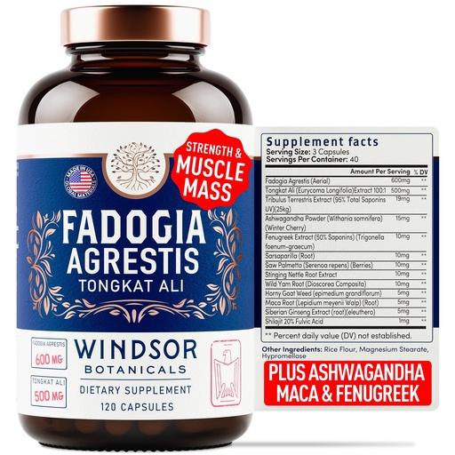[BRSRAZD7DIOQAC3X] Fadogia Agrestis and Tongkat Ali Supplement - Fadogia Agrestis 600mg, 500mg Longjack Tongkat Ali for Men, Maca Root, Fenugreek, Ashwagandha, Saw Palmetto to Support Energy, Stamina, Vitality - 120Caps