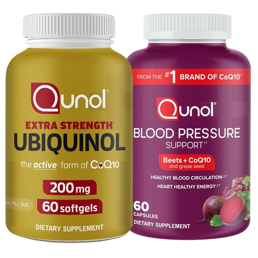[BRSREEAKB4FB4HTK] Qunol CoQ10 & Circulation: Ubiquinol CoQ10 200mg, 60 Softgels & Blood Pressure Support, 60 Tablets