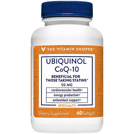 [BRSWIZIIBAHBEC3G] The Vitamin Shoppe Ubiquinol CoQ-10 50mg Beneficial for Those (60Softgels)