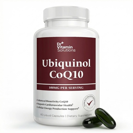 [BRSRGBQ2OUHBGCTG] Ubiquinol CoQ10 100 mg – Active Form of Coenzyme Q10 with Enhanced Bioactivity – Heart & Cardiovascular Health Support, Antioxidant & Cellular Energy Production Formula, Non-GMO, 60 Softgels