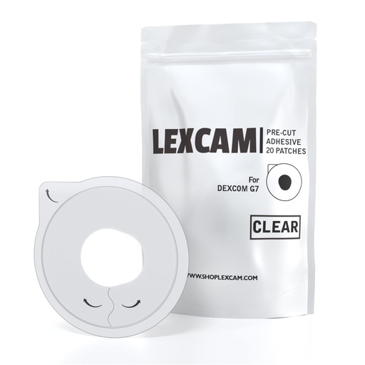 [BRSROYYNBB6RU3LA] Lexcam Adhesive Patches Pre-Cut for Dexcom G7 & Stelo, Pack of 20 Patches, Waterproof, Transparent Overpatches for Continuous Glucose Monitoring, Sensor is NOT Included