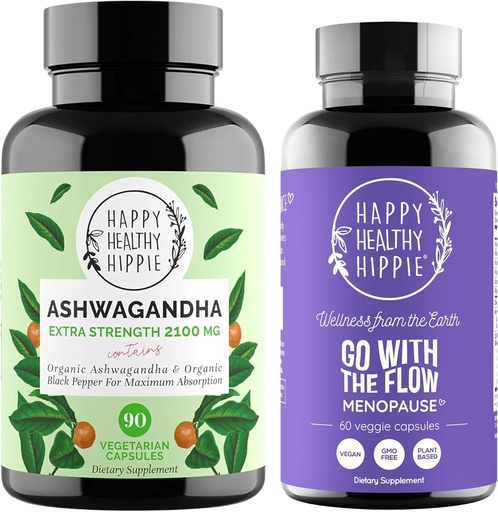 [BRSRAGI3OUBWCF3Z] Happy Healthy Hippie Go with The Flow Menopause Support & Organic Ashwagandha
