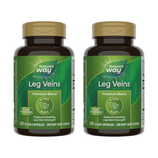 [BRSWGBT3A56AED35] Nature's Way Leg Veins Support Blend, with Tru-OPCSTM, Vegetarian, 120 Vegetarian Capsules, Pack of 2