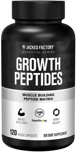 [BRSRGAYDBABWYCT2] Jacked Factory Growth Peptides – Peptides for Muscle Growth with PeptiStrong®, Supports Muscle Protein Synthesis, Muscle Builder, Strength & Recovery, Peptide Muscle Building Supplement, 120 Capsules