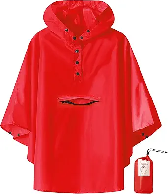 [BRSWGAYTOIOWAF3J] SaphiRose Lightweight Kids Rain Poncho Jacket Waterproof Outwear Rain Coat
