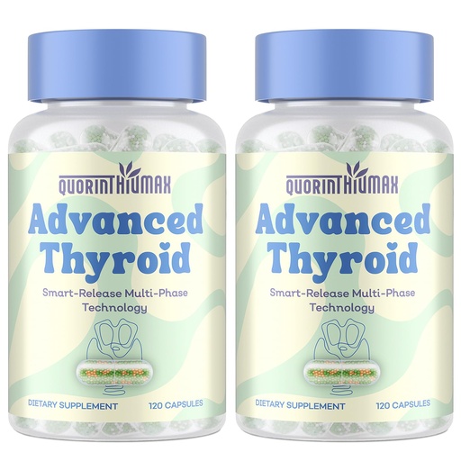 [BRSREH3RBAAQEHY2] Thyroid Support Supplement for Women 120 Capsules - Smart-Release Micro-Beads with ThyroSynth™ & GutThyro™ - Advanced Thyroid Complex, Ashwagandha, Marine Collagen & 20B CFU Probiotics - 2 Bottles