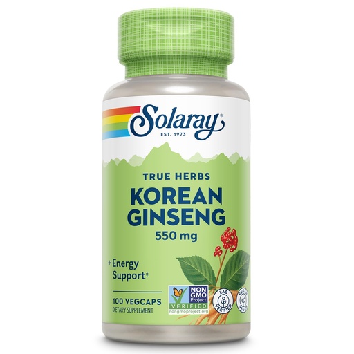 [BRSWIYQAO4EBECQ5] SOLARAY Korean Ginseng 550 mg - Ginseng Root - Stress, Physical Endurance and Energy Supplements - Non-GMO, Vegan, Lab Verified - 100 Servings, 100 VegCaps
