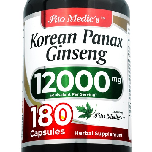 [BRSREEAEDEIAYYLJ] FITO MEDIC'S Korean Ginseng Root | Panax Ginseng Capsules | 180 Capsules | Concentrated Extract | Highly Absorbable Herbal Supplement