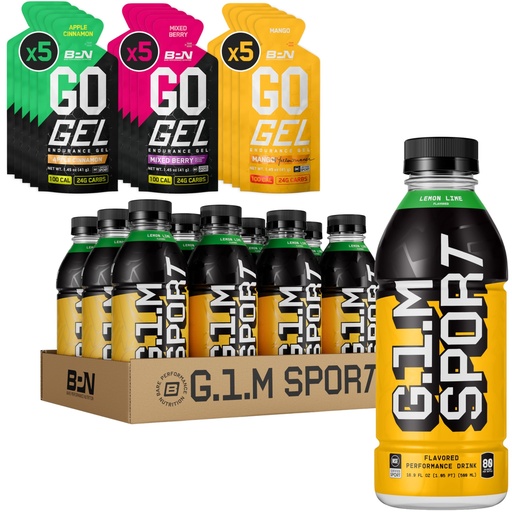 [BRSRECQHPMBWKCIV] BARE PERFORMANCE NUTRITION BPN Go Gel Endurance Variety Pack – 15 Single-Serving Gels + G.1.M Sport RTD Endurance Fuel Drink – Lemon Lime 12 Pack | Energy Gel + Ready-to-Drink Endurance Fuel Bundle