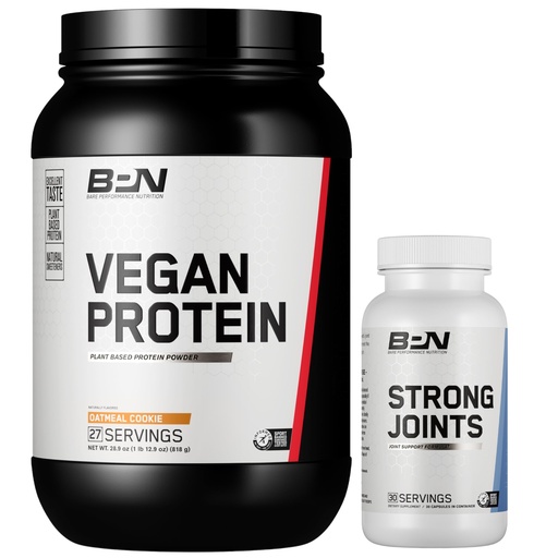 [BRSRAZQPPMBR63LZ] BARE PERFORMANCE NUTRITION BPN Vegan Oatmeal Cookie Protein + Strong Joints Bundle