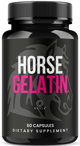 [BRSRGCDRA4IWGGT6] Horse Gelatin Capsules - Official HorseGelatin Pill Advanced Premium Formula Support Maximum Strength, All Natural Ingredients Vitamin for Overall Health & Wellness, 60 Capsules for 1 Month
