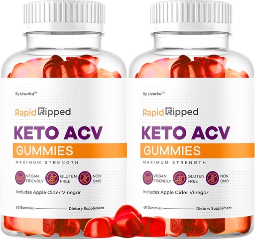 [BRSRA2YDOICGMDY4] (2 Pack) Rapid Ripped Keto ACV Gummies Support, Rapidripped Keto Plus Apple Cider Vinegar Gummy Advanced Formula 1050MG, All Natural Gomitas Reviews, 120 Gummies for 2 Months
