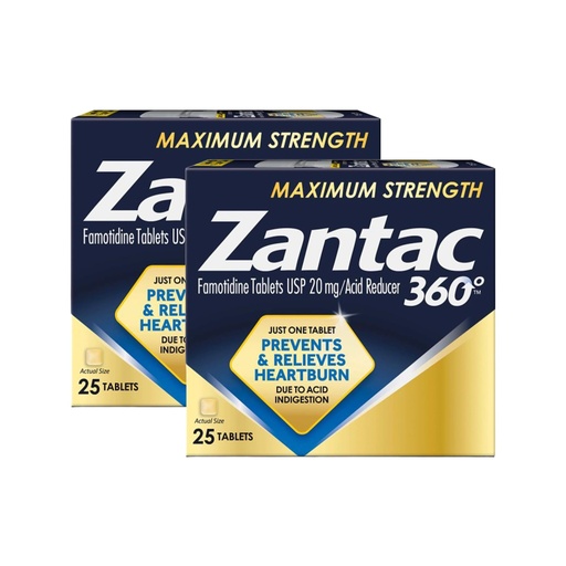 [BRSREBQYOYMB6H3Z] Zantac 360 20 mg Tablets 25 ct (Pack of2)