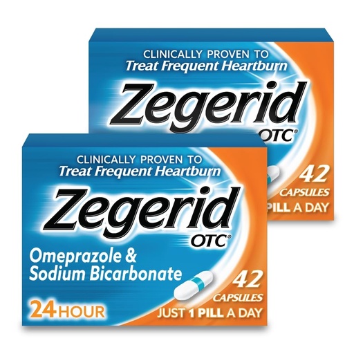 [BRSWIGQKCR4AAALK] ZEGERID OTC CAPS 42 (2 Boxes)
