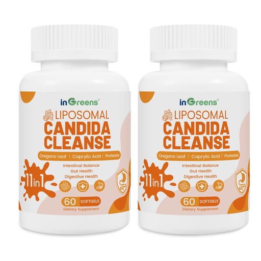[BRSRGZI6AQDROH33] inGreens 11-in-1 Candida Support Supplement, Antifungal Overgrowth, Intestinal Detox & Gut Health for Women & Men, Balance Probiotic, Natural Herbal Oregano & Caprylic Acid Softgels, 120 Count