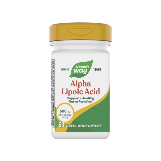 [BRSWIYQYCYAAYHAZ] Nature's Way Alpha Lipoic Acid, Supports Healthy Nerve Function & Antioxidant Pathways*, 600 mg per 3-Capsule Serving, 60 Capsules (Packaging May Vary)