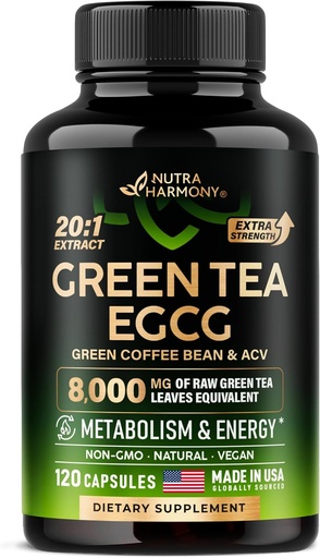 [BRSRAZD6AV7AODTJ] NUTRAHARMONY Green Tea Extract Capsules - 120 Capsules