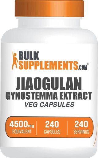 [BRSRMAALCJ5BGD3X] BulkSupplements.com Jiaogulan Capsules - Gynostemma Extract Capsules, Gynostemma Pentaphyllum Extract, Jiaogulan 9000mg Equivalent - 1 Capsule, 240-Day Supply, 240 Veg Capsules (Packing may vary)