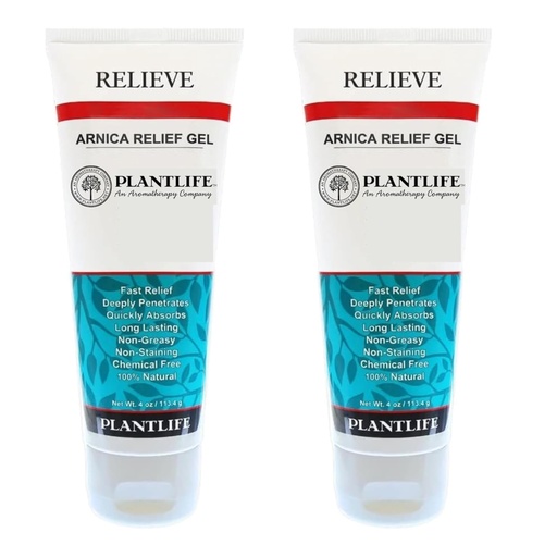 [BRSRABQDA54GCGQ3] Plantlife Arnica Relieve Gel 2 Pack - Made with Arnica and 100% Pure Essential Oils - Relieve Products are a Homeopathic Solution for Everyday Use - Works Quickly and Effectively - Made in California
