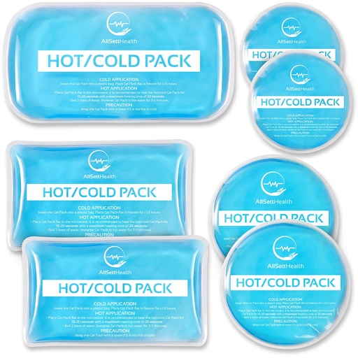 [BRSWGAYNCMHQIDQU] Reusable Hot and Cold Gel Ice Packs for Injuries - Gel Cold Packs for Injuries - Multiple Shapes and Sizes 7 Variety Pack